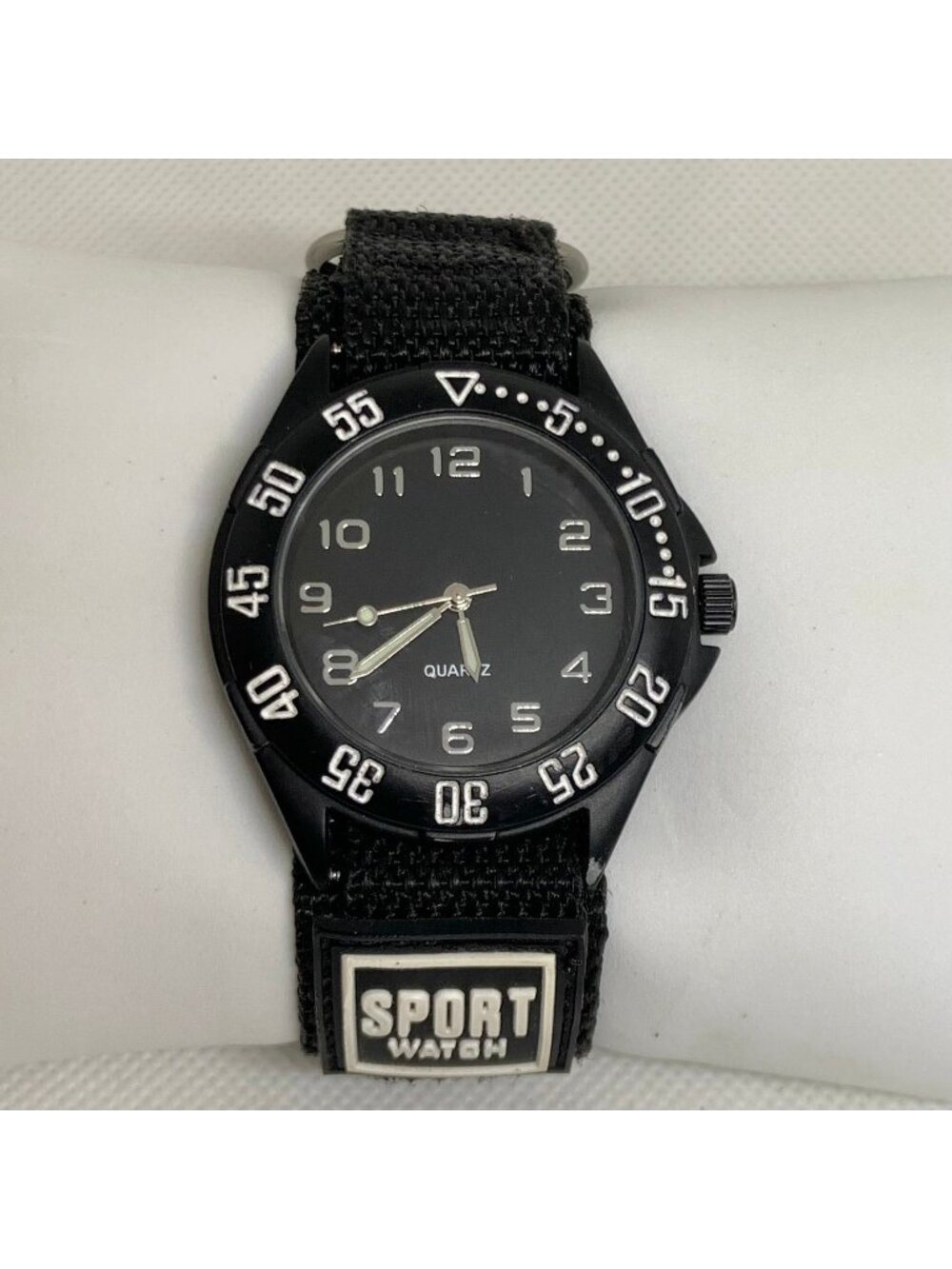 Men’s Accutime quartz analog watch black tone 41mm adjustable band running